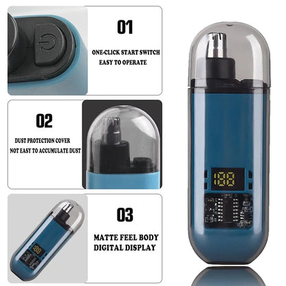 Electric Compact Ear & Nose Hair Trimmer | Digital Display